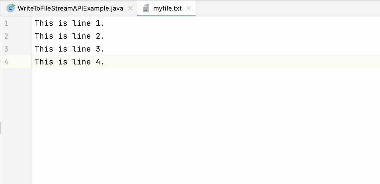 File was written using Java Stream API